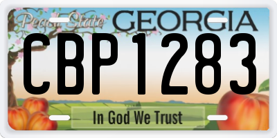 GA license plate CBP1283
