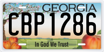 GA license plate CBP1286