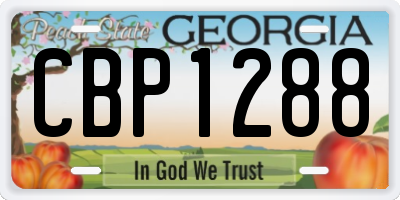 GA license plate CBP1288