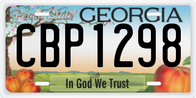 GA license plate CBP1298