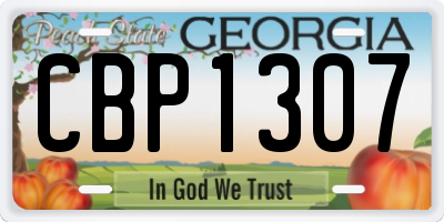 GA license plate CBP1307