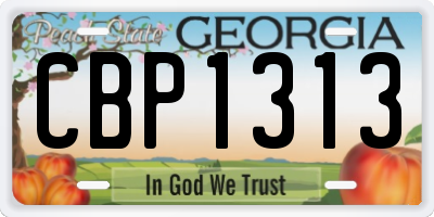 GA license plate CBP1313