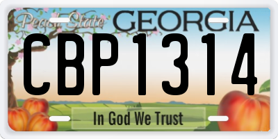 GA license plate CBP1314