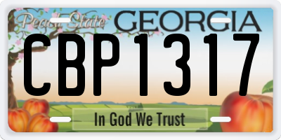 GA license plate CBP1317