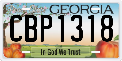 GA license plate CBP1318