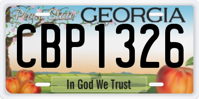 GA license plate CBP1326