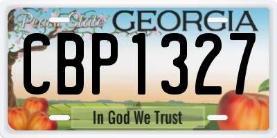 GA license plate CBP1327