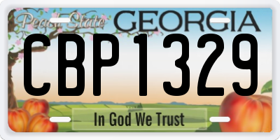 GA license plate CBP1329