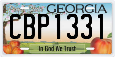 GA license plate CBP1331