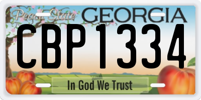 GA license plate CBP1334