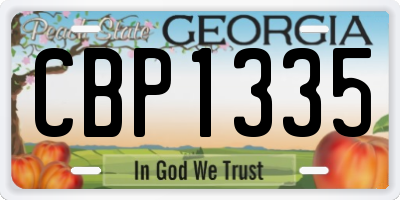 GA license plate CBP1335