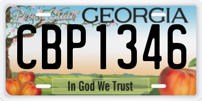 GA license plate CBP1346