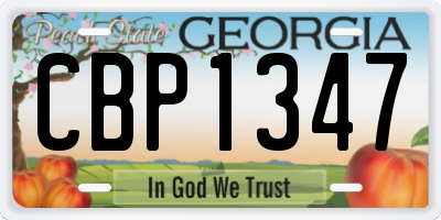 GA license plate CBP1347