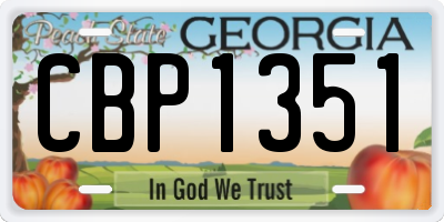 GA license plate CBP1351