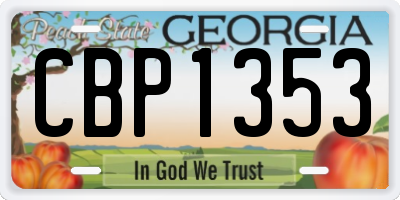 GA license plate CBP1353