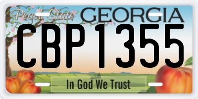 GA license plate CBP1355