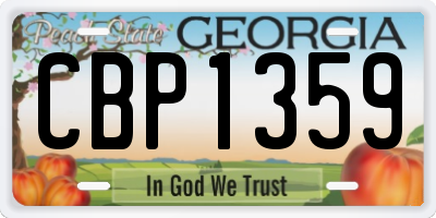 GA license plate CBP1359