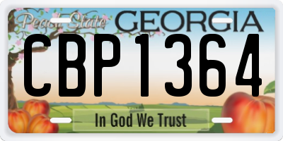 GA license plate CBP1364