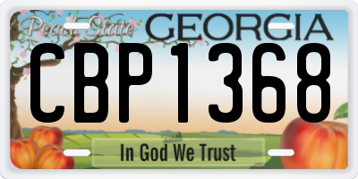 GA license plate CBP1368