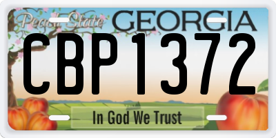 GA license plate CBP1372