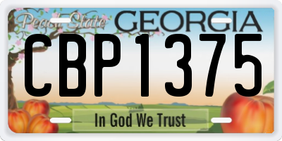 GA license plate CBP1375