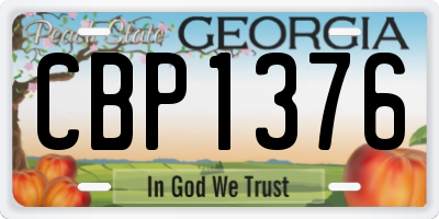 GA license plate CBP1376