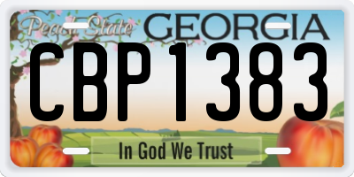 GA license plate CBP1383