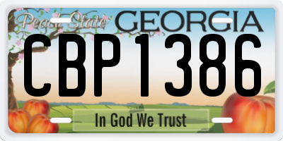 GA license plate CBP1386