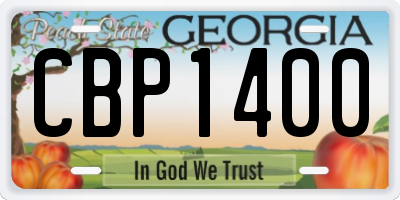 GA license plate CBP1400