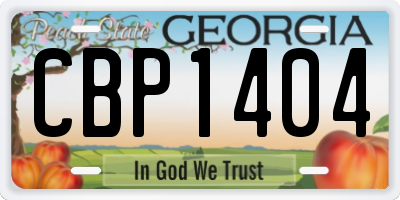 GA license plate CBP1404
