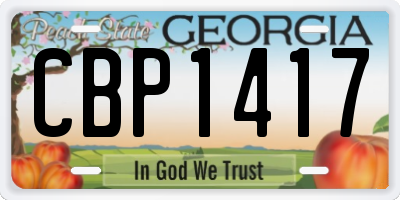 GA license plate CBP1417