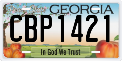 GA license plate CBP1421