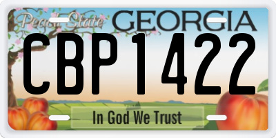 GA license plate CBP1422