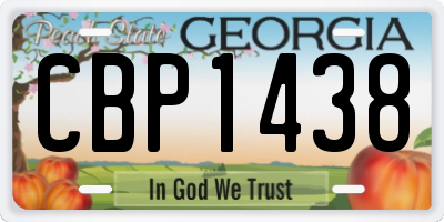 GA license plate CBP1438