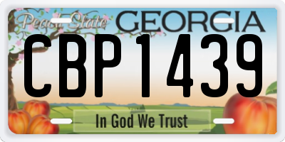 GA license plate CBP1439
