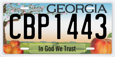 GA license plate CBP1443