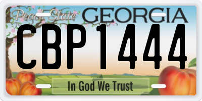 GA license plate CBP1444