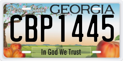 GA license plate CBP1445