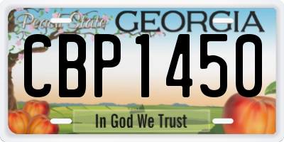GA license plate CBP1450