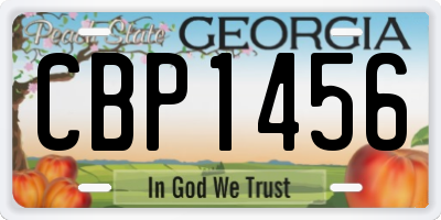 GA license plate CBP1456