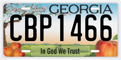 GA license plate CBP1466
