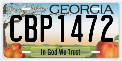 GA license plate CBP1472