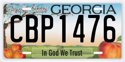 GA license plate CBP1476