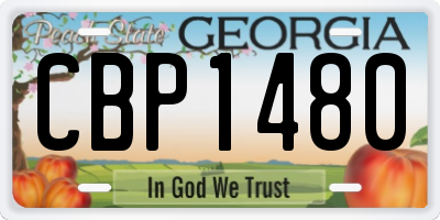 GA license plate CBP1480