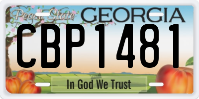 GA license plate CBP1481