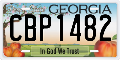 GA license plate CBP1482