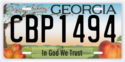 GA license plate CBP1494