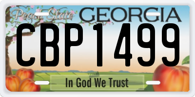 GA license plate CBP1499