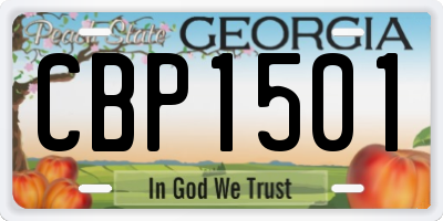GA license plate CBP1501