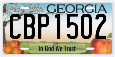 GA license plate CBP1502